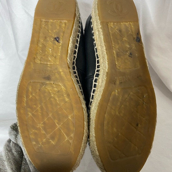 Chanel black leather CC espadrilles - Picture 6 of 9